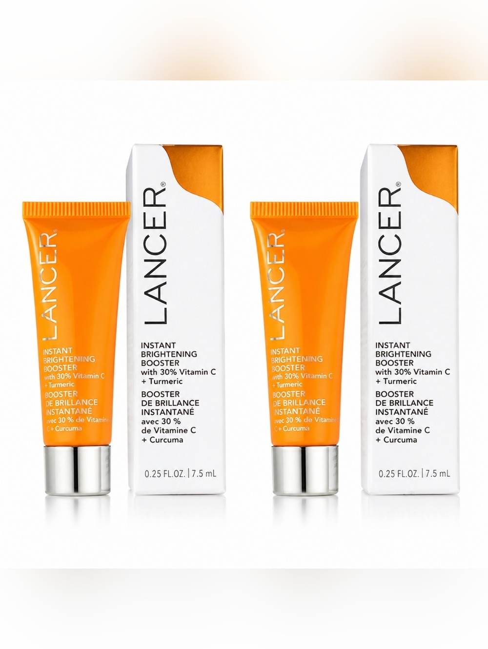 2 LANCER Instant Brightening Booster with 30% Vitamin C 0.25 oZ. Travel size